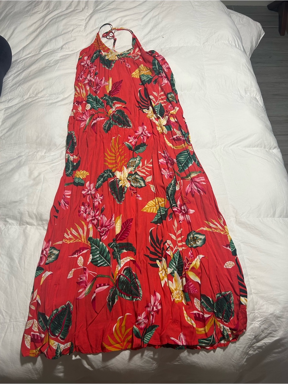 Old Navy Red Floral Halter Maxi Dress - Women